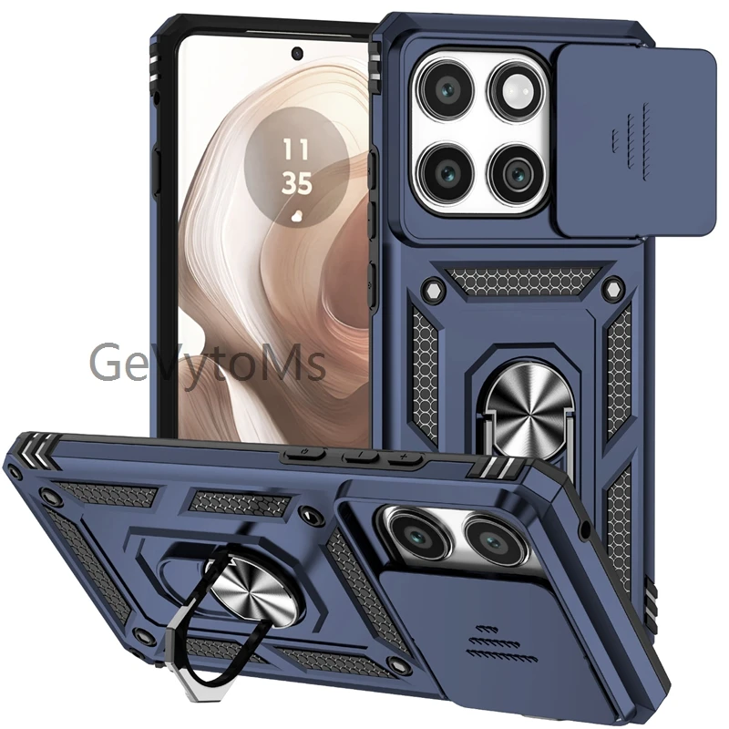 Matte Military-Grade Ring Stand Case with Camera Protection