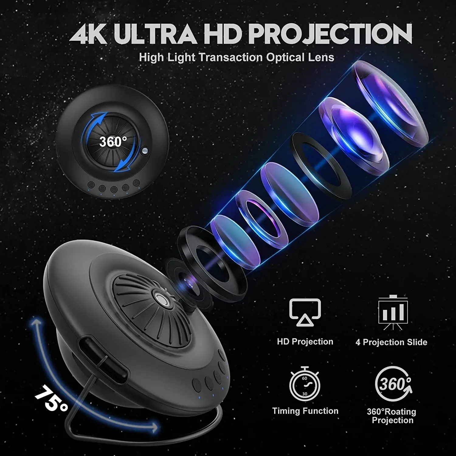 UFO LED 별 프로젝터 야간 조명, 8 in 1 천문관 프로젝션, 갤럭시 별이 빛나는 하늘 프로젝터 램프, 어린이 선물 방 장식, 신제품