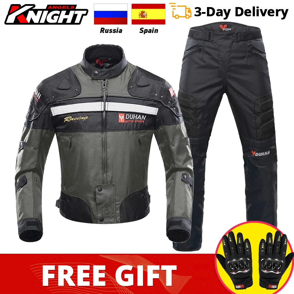 Motorcycle Jacket Pants Suit Waterproof Racing Jacket Protective Motocross Lining Four Seasons Motorcycle Men S-3XL motorcycle jacket motorcycle clothing