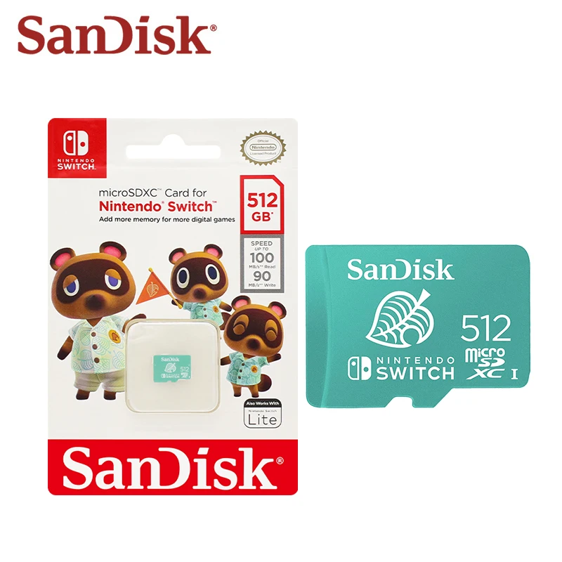 Scheda Di Memoria Originale Sandisk Da 512Gb Per Nintendo Switch Microsdxc Card U3 4K Ultra Hd 512G Ad Alta Velocità 100 Mb/S Trans Flash Card