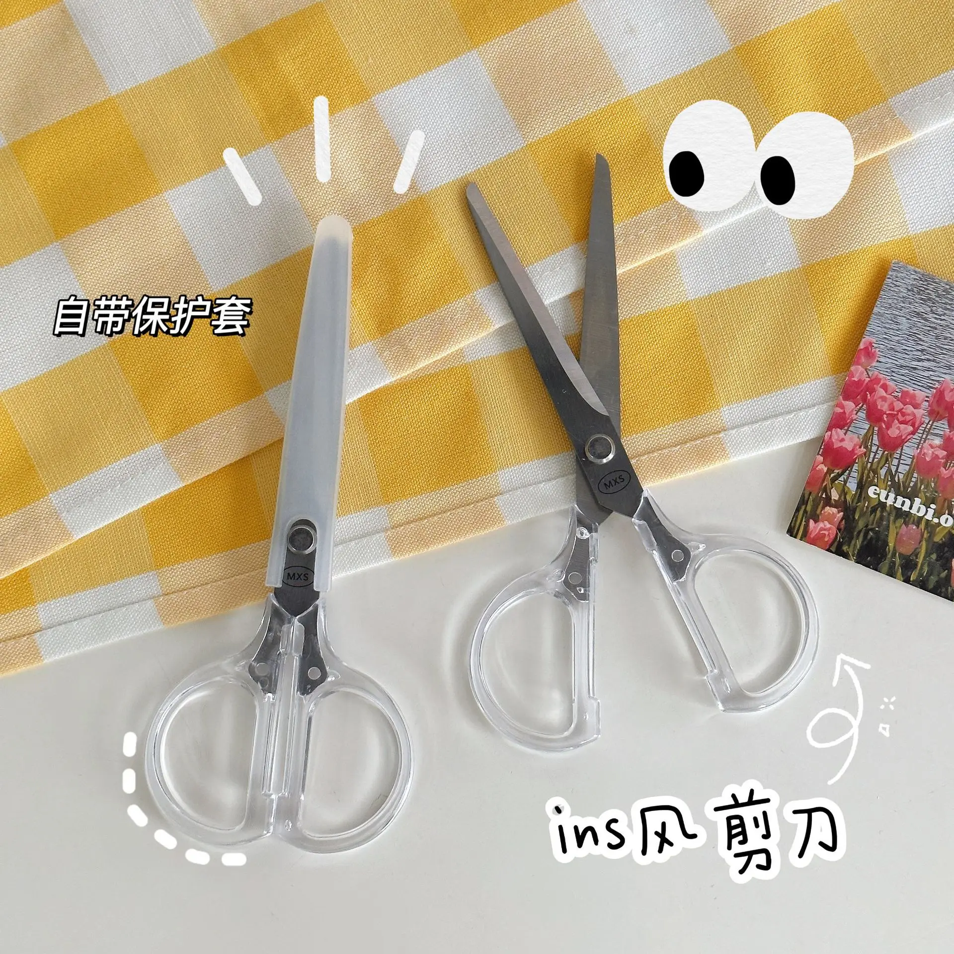 1PC Scissors Simple Kids Children Safety Students Scissors Kindergarten Office Stationery DIY Cut Paper Handmade Scrapbooking soft handle scissors portable scissors cutter black blade scissors stationery scissors