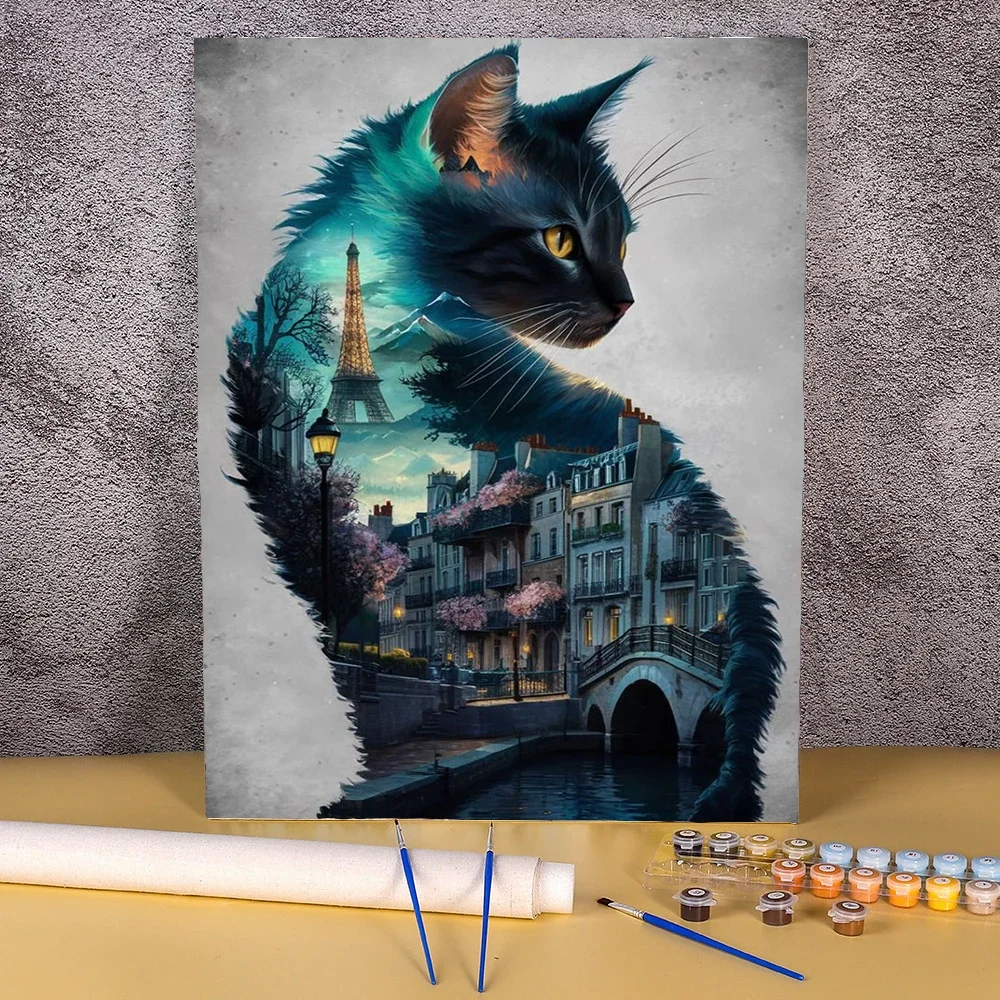 115349PaintByNumbersKitForAdultsBeginnerOnCanvasAnimalCat