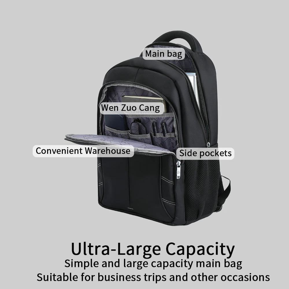 1Pcs Men's Extra-Large Capacity Backpack, Durable Oxford Cloth School Bag, Multi-Compartment Design, Suitable for Business Trips, Travel and Leisure Backpack