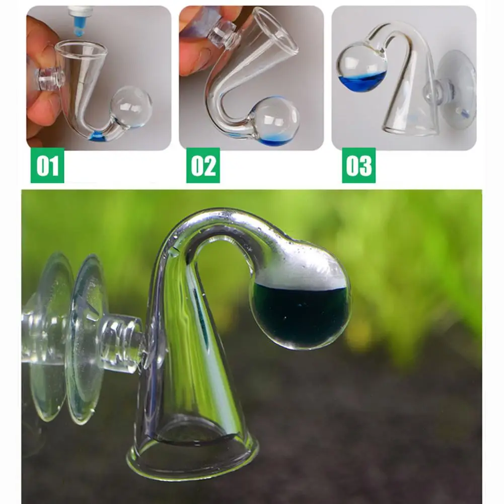 Diffuse Glass CO2 Drop Checker Aquarium Hang On CO2 Monitor Detector For Fish Tank Aquatic Planted Tank Test aquarium co2 checker,co2 drop checker