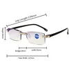 2020 High Strength Reading Glasses Men Anti Blue Light Portable Rimless Women Presbyopic Bifocal Glasses TR90 Gafas +1.0 To +4.0 6
