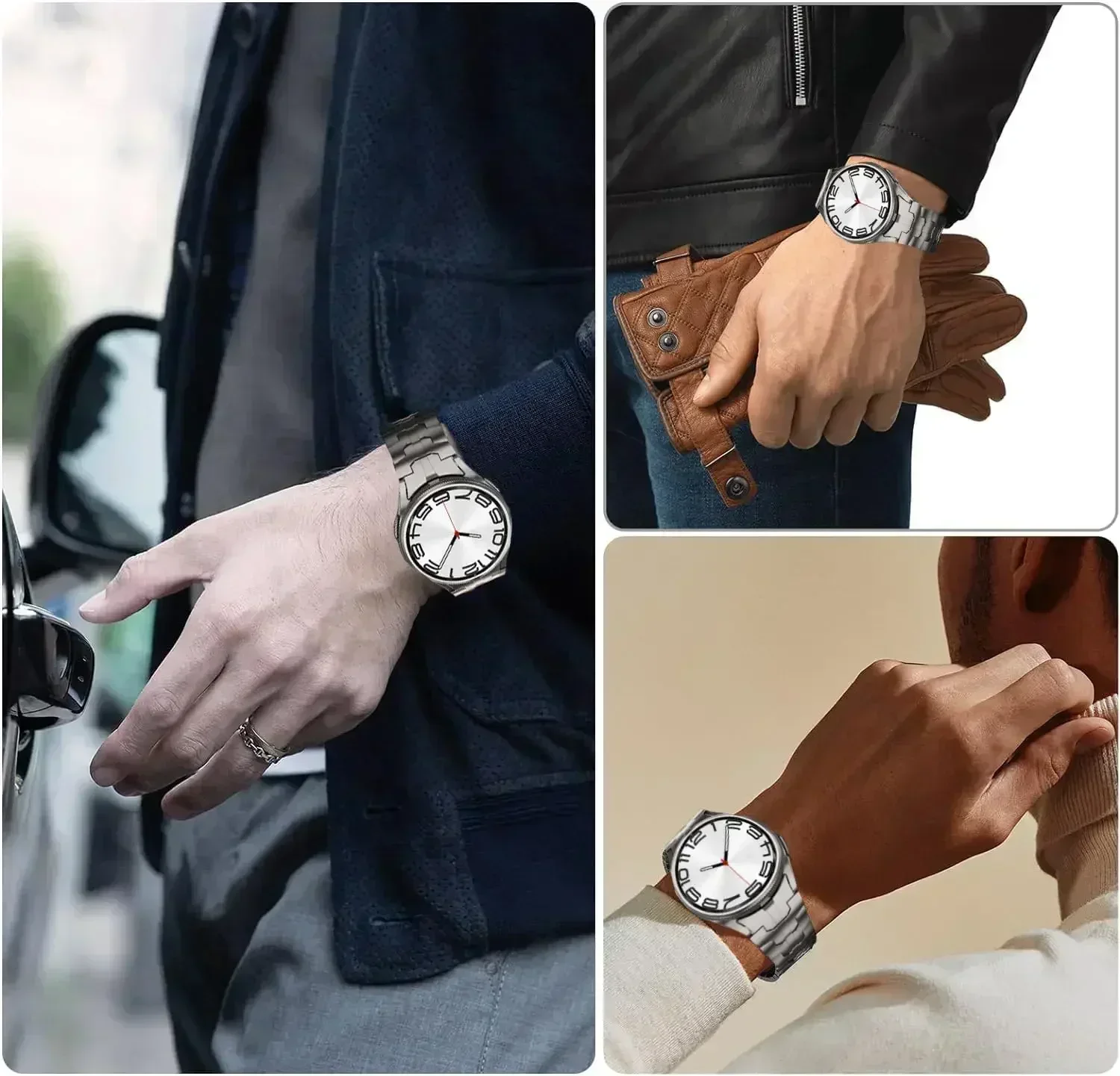 Premium Stainless Steel No-Gap Metal Link Bracelet Strap
