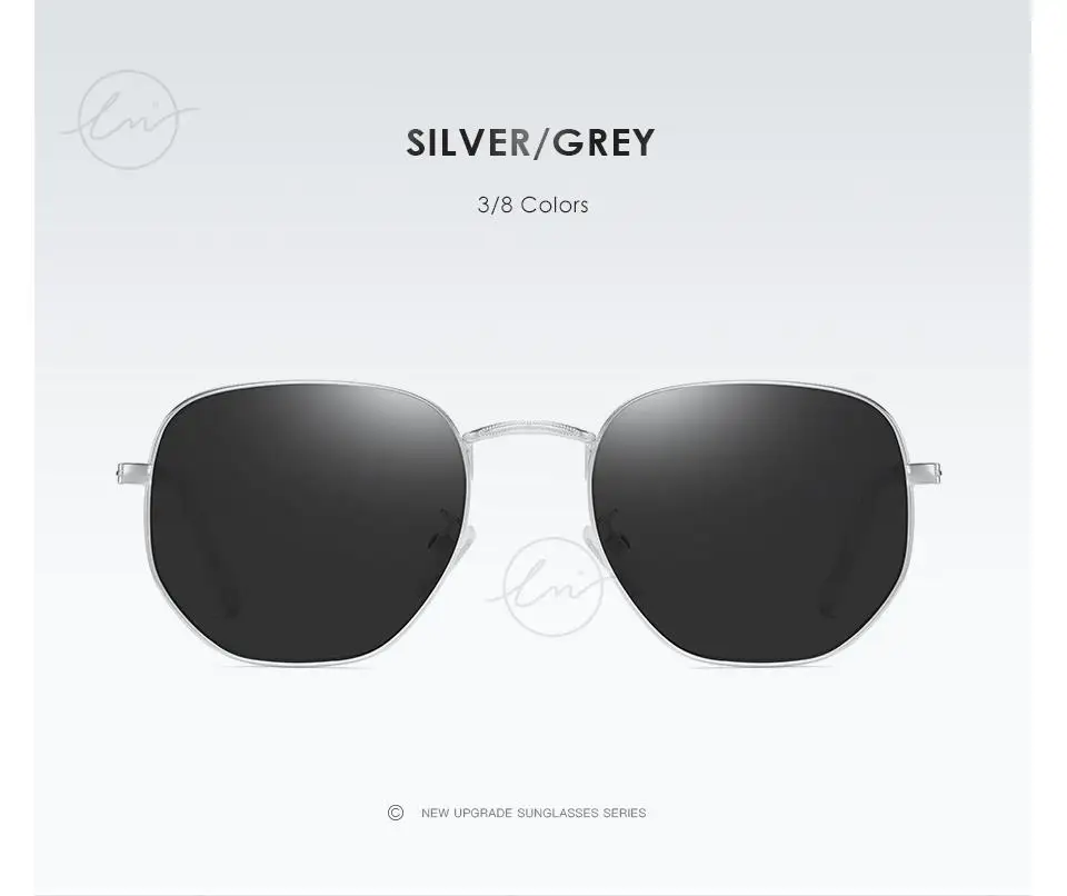 LM Fashion Damen Kleine Sechseck-Sonnenbrille Herren Retro Polarisierte Metallbeschichtung Spiegel Sonnenbrille Schutzbrille UV400 Brillen_voghion.com