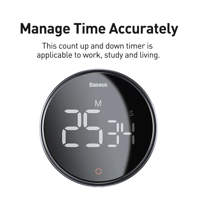 Kitchen Timer Baseus Magnetic Countdown Alarm Clock Manual Digital Timer Stand Desk Clock Cooking Shower Study Stopwatch