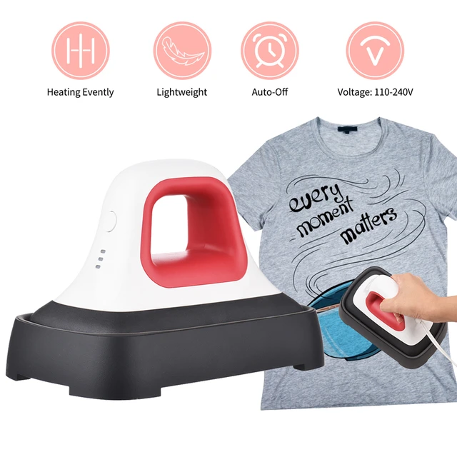 Mini Heat Press Machine T-Shirt Printing Easy Heating Transfer Press Iron  Machines for Clothes Bags Hats Pads Leather DIY Home - AliExpress