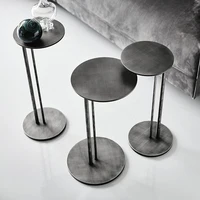 Petite table basse en fer métallique, table d'appoint amovible, table ronde dorée, classique et moderne, luxe 4
