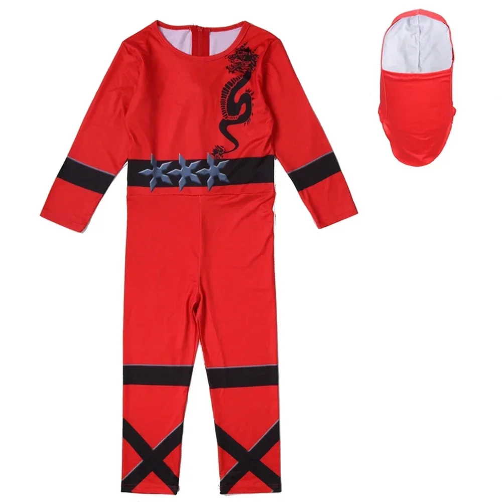 Kids Ninja Costume Power Ninja Cosplay Boys Children Halloween Warrior Ninja Costume Carnival Purim Party Clothes Set