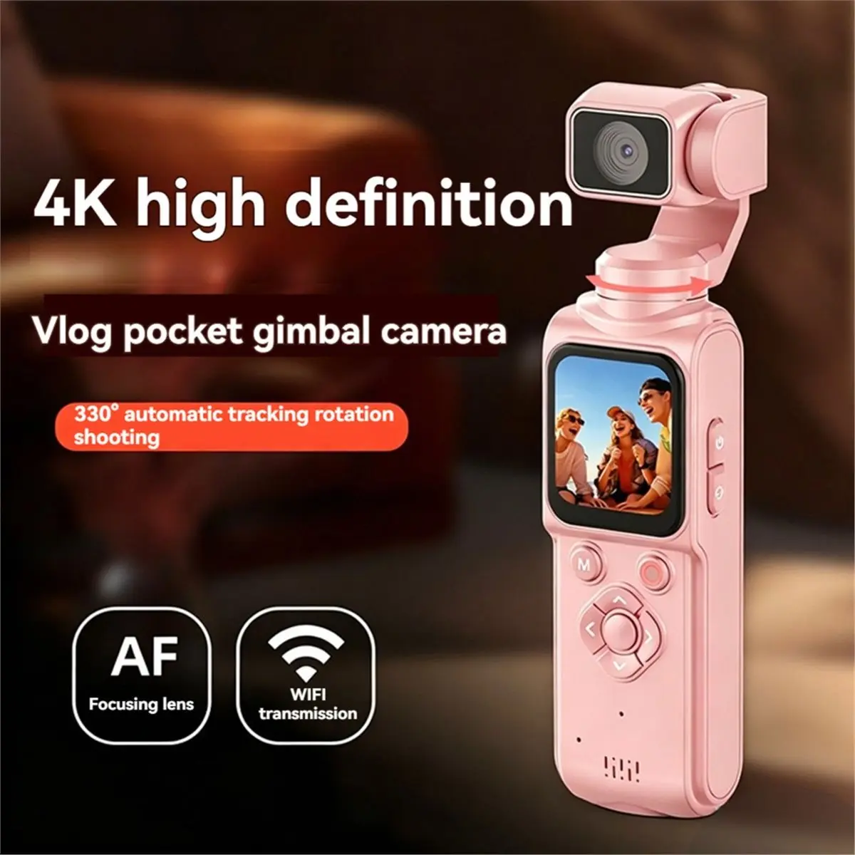 N05R 4K 스포츠 액션 카메라 포켓 짐벌 카메라 1.72인치 IPS 스크린 휴대용 DV 비디오 레코더 (자전거, 오토바이, 브이로그용)