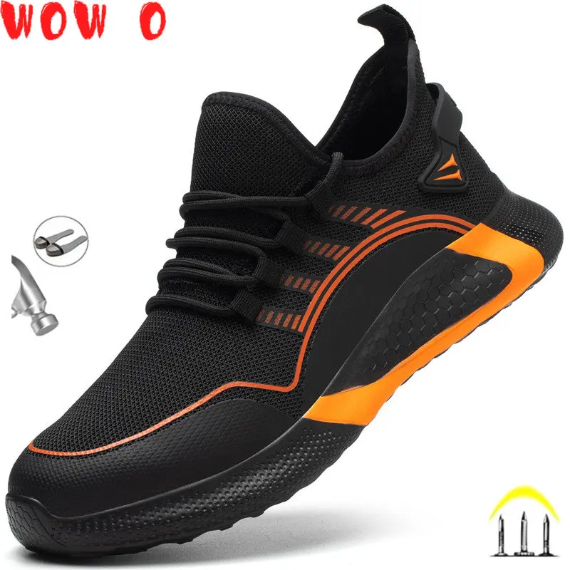 

Large Size 50 Safety Shoes Men Anti-Smashing Steel Toe Cap Puncture Proof Indestructible Light Breathable Sneaker Work Shoes