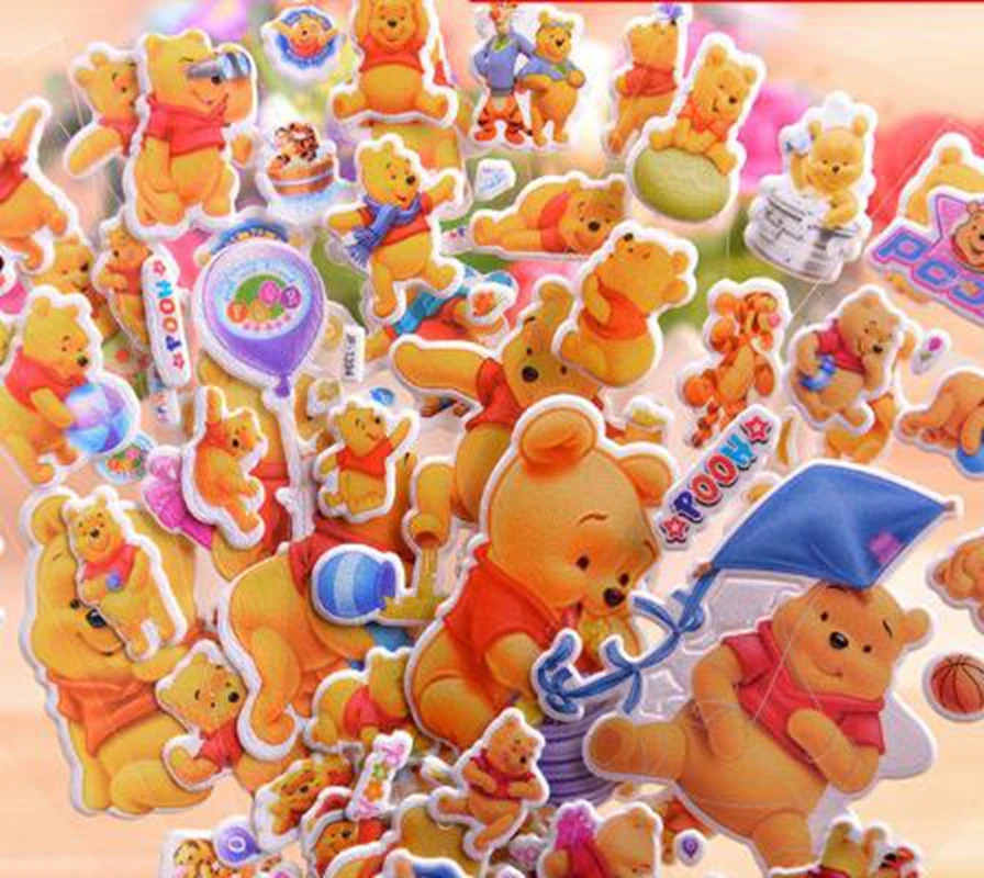 12 Sheets/pack 3D Cartoon Stickers Scrapbooking Waterproof Bubble