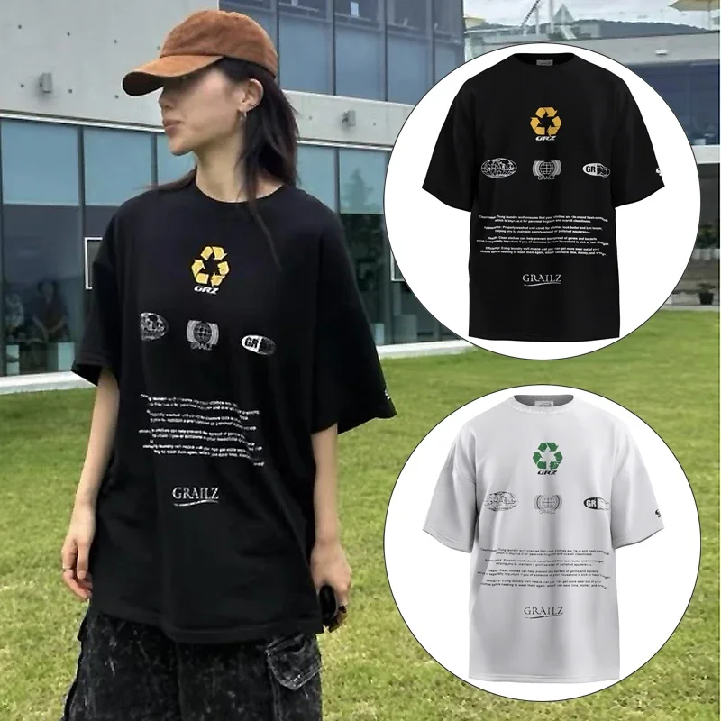 

Fashion GRAILZ Oversized T Shirt for Men Women Camisetas Hombre Manga Corta Magliette Tops Quality Clothes Short Sleeve