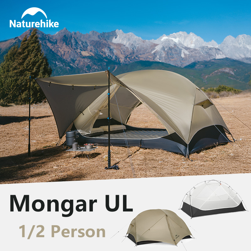 Naturehike Mongar 2 UL Tent Camping 1 2 Person Tent Outdoor Travel 15D Waterproof Ultralight Backpacking Shelter Tent Hiking
