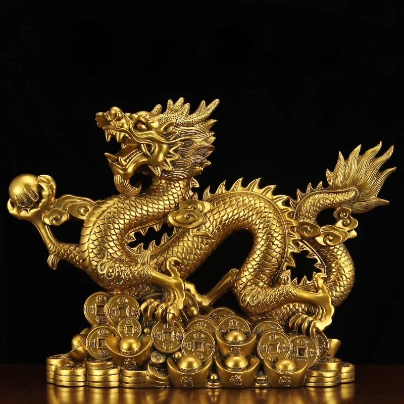 Rame Dragon Five-Clawed Dragon Ornaments Attract Wealth Boss Office Living Room Gateway Crafts Zodiac Mascot