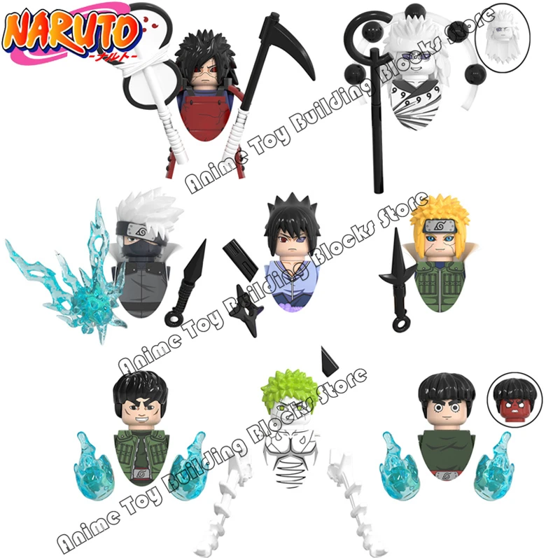 wooden block puzzle WM6109 WM6105 Naruto Building Blocks Anime Bricks Sasuke  Madara Kakashi Mini Action Toy Figures Assembly Toys Birthday Gifts wooden alphabet blocks