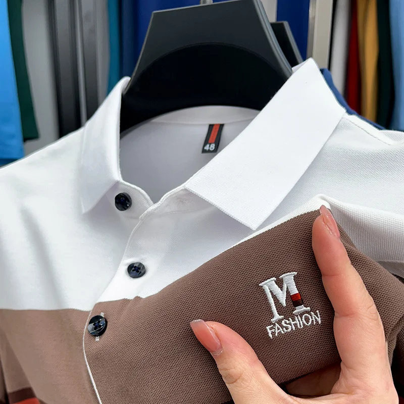 

95% Cotton Lapel Polo Shirt Fashion Designer Summer Soft Short Sleeve Men's T-Shirt Casual New Slim Fit Solid Color Top M-4XL