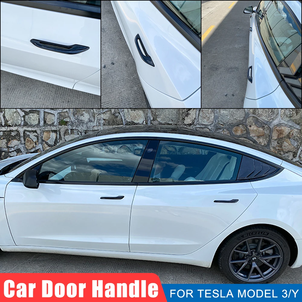 

For Tesla Model 3 Model Y 2021 Door Handle Protector Cover Refit Accessories Trim Decoration Handle Sticker Car Antifreeze Door