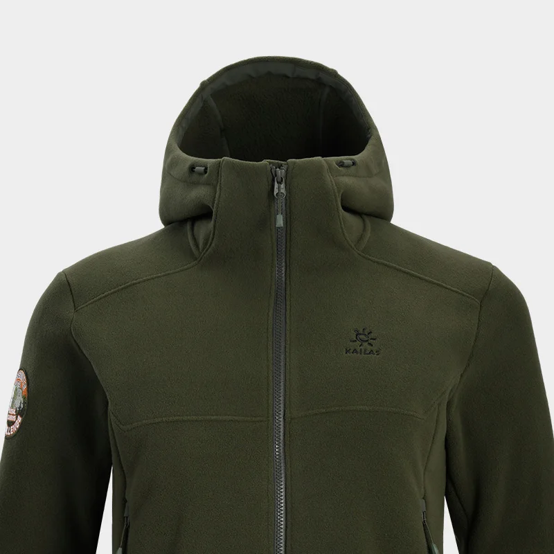 KAILAS Thick Fleece Hooded Jacket Men Polarmate 300 Antistatic Fall Winter Warm Full-Zip Hiking Camping Outwear Jacket KG2332121 hiking jackets polar fleece jacket