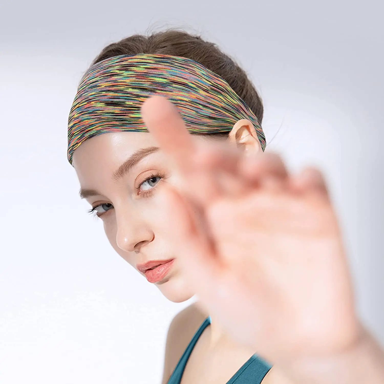 Generse Fascia larga per capelli grigi elastici per capelli morbidi da corsa, yoga, per donne e ragazze (confezione da 3