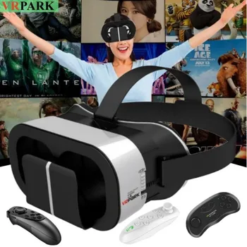 V5 4K Occhiali per realtà virtuale VR IMAX Video 3D Google Cardboard Box Casco per cuffie VR per telefono massimo 6,7", supporto controller di gioco