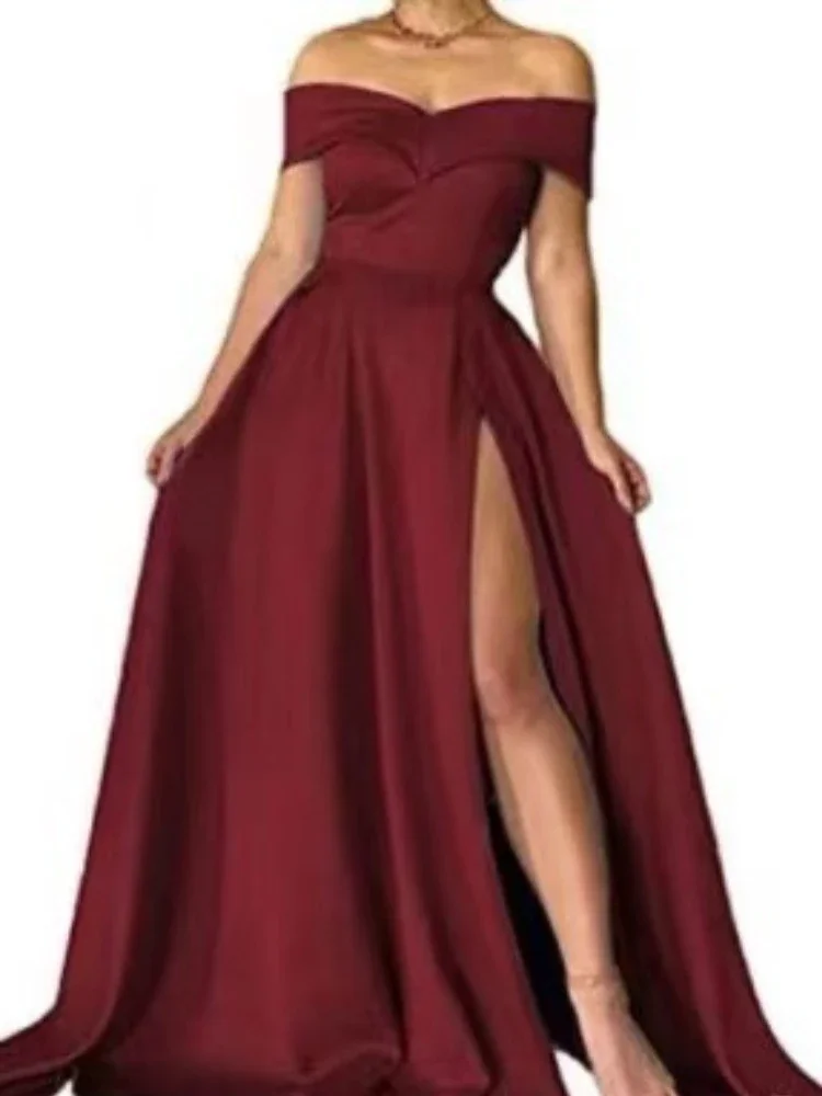 

Женское драпированное платье подружки невесты, Элегантное Длинное Платье с вырезом лодочкой и открытой спиной