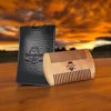 Gracemen 100% Wooden Beard Comb Double Sides for Men Anti-Static Wood Hair Comb with PU Leather Case and Great Gift to Men 1