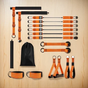 Multifunctional Pilates Bar W/ Resistance Bands Portable Weighted Exercise Pilates Bar Exercise Bands Set for Home Bodybuilding 3