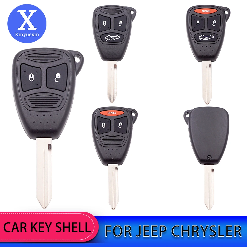 Remote Car Key Case Shell 2/3/4Button for Dodge Dakota Durango Charger Chrysler 300 Aspen Jeep Grand Cherokee Commande Xinyuexin key case car key shell car remote key car key key shell transponder chip