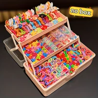 555pcs Girls Hair Accessories Set Colorful Butterfly Fashion Hair Clips Ties Elastic Bands for Daily Ponytail Fixation 4