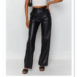2023 Autumn and Winter Women's High Waist Button Pockets zipper Patchwork Straight Leg Casual Fashion Elegant Commuter Pants