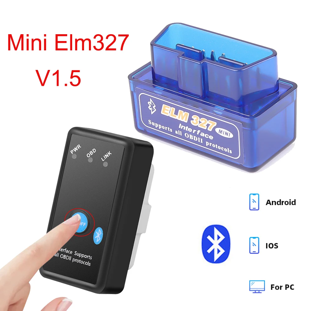 

Eml327 V1.5 V2.1 Bluetooth OBD 2 Car Diagnostic-Tool Support 7/9 OBDII Protocols Smart Scan Tool ODB2 Scanner Tool