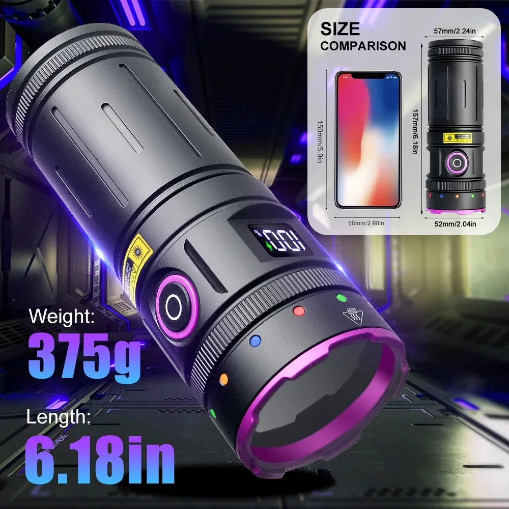 365nm LED UV 손전등 5050 강력 블랙라이트 토치 USB 충전식 고양이/강아지 진균증 소변 얼룩 전갈 돈 위조품 감별용 자외선 램프