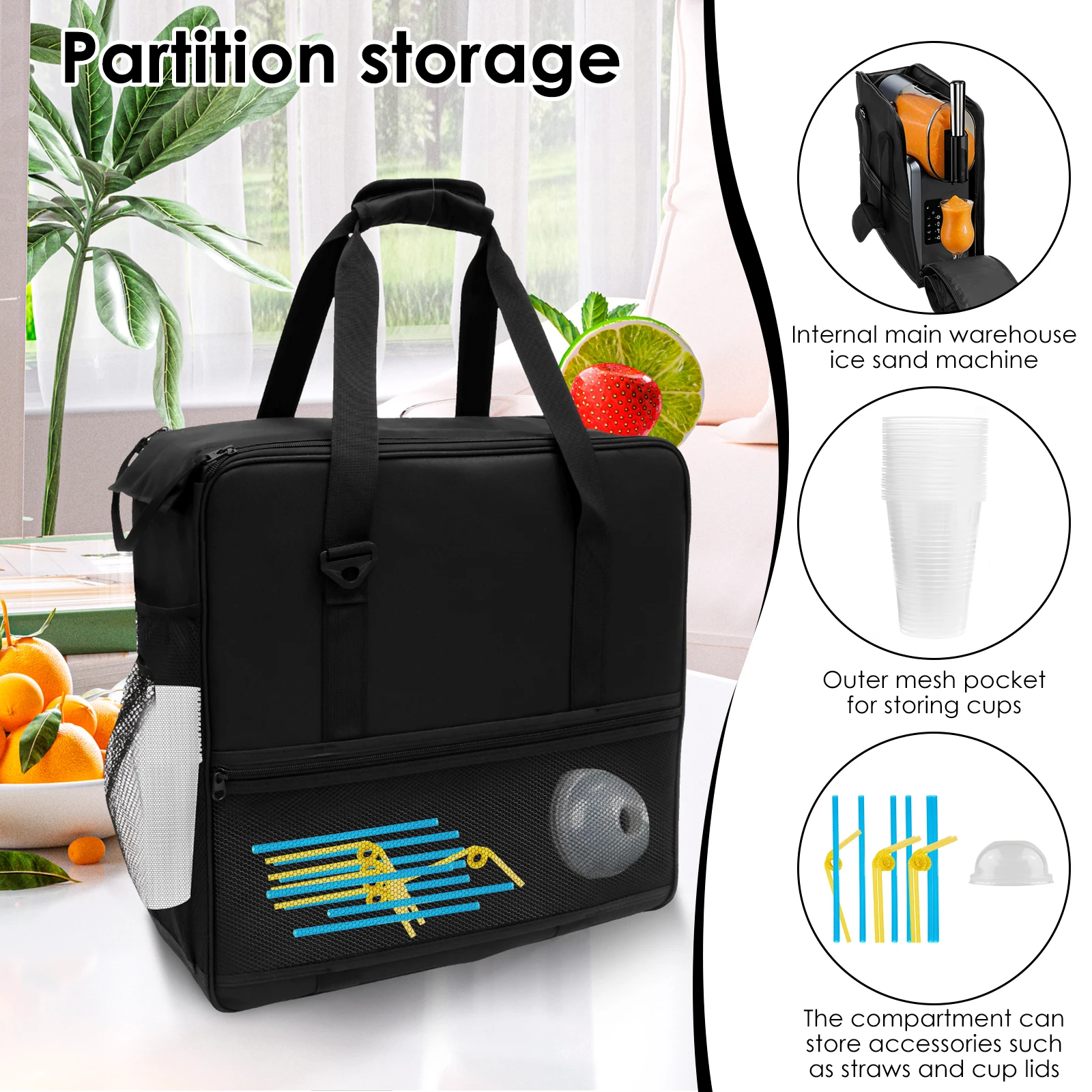 Slushie Machine Carrying Bag Oxford Cloth Waterproof Dustproof Frozen Drink Maker Storage Bag with Handle for SLUSHi FS301 FS300