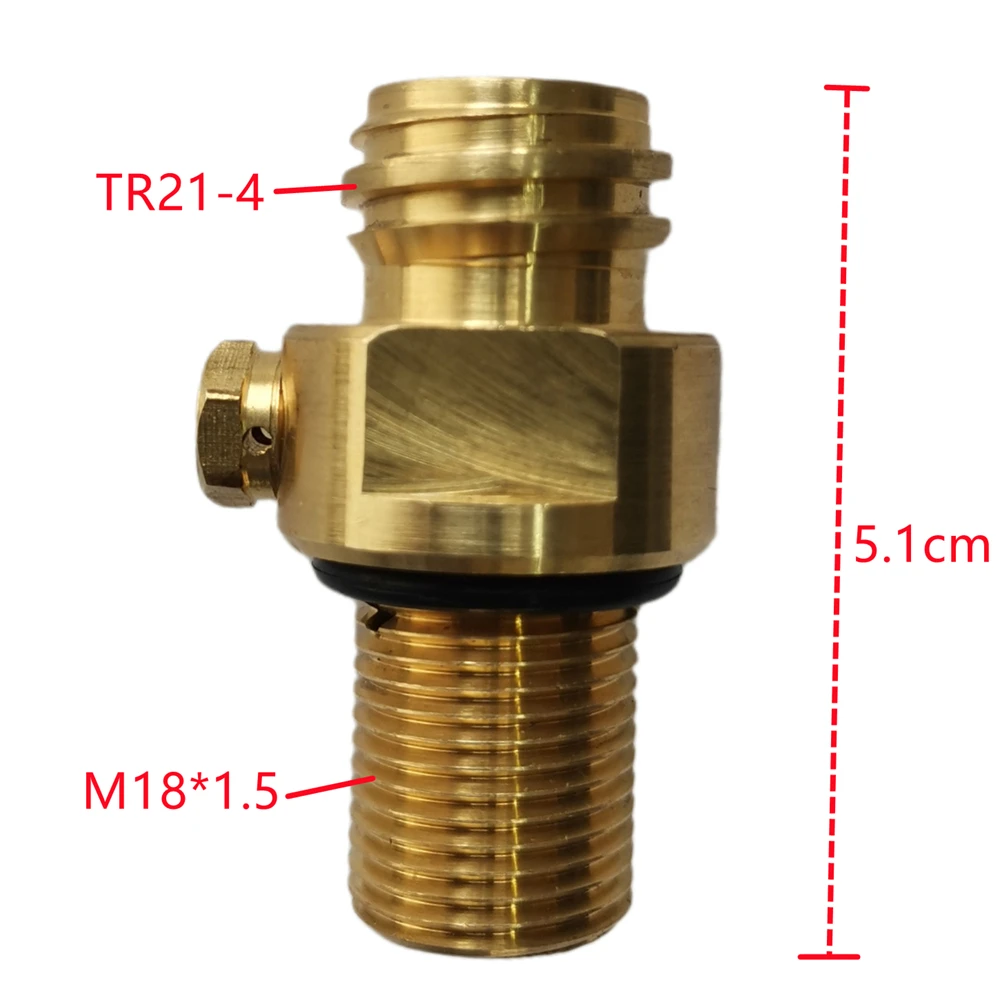 

Sodastream CO2 Carbonator Cylinder Tank Pin Valve with M18*1.5 Input To TR21-4 Output