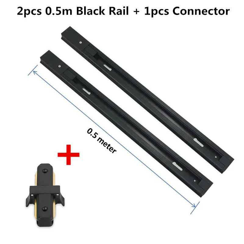 2pcs 0.5m Black Rail