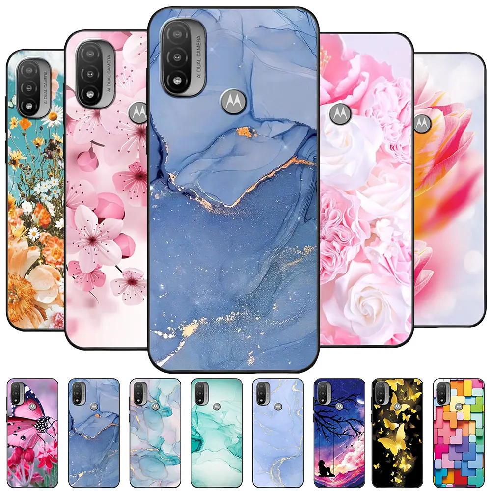 Custodia Per Moto E20 Coque Moto E40 Tpu Soft Silicone Phone Funda Per Motorola Moto E20 E 40 Funda Cover Posteriore Capa Bumper Marble