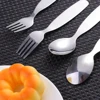 Lots Stainless Steel Children Spoon Fork Tableware Food-grade Baby Feeding Training Auxiliary Tableware Child Safety Food Spoon 5