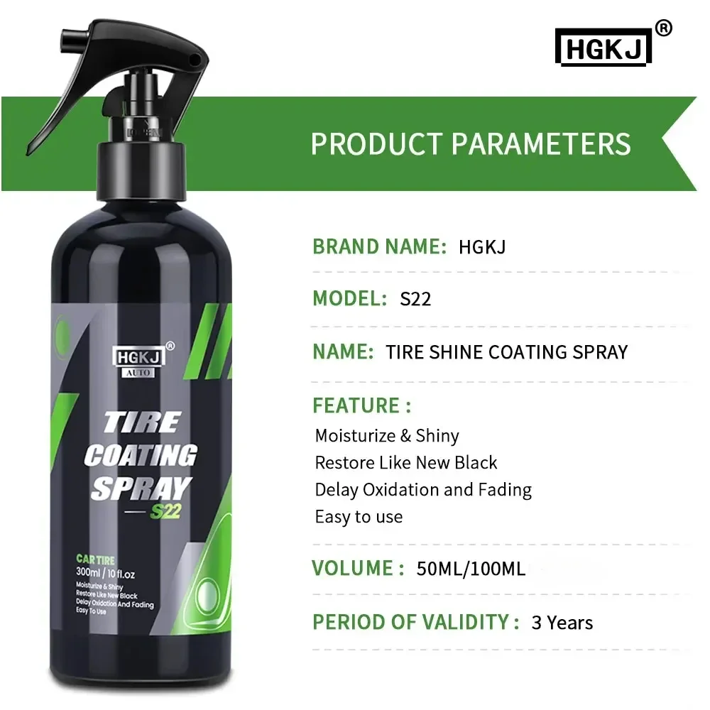 Car Tire Shine Coatings 50ML 100ML Long Lasting Tyre High Gloss Car Auto Tire Refurbishing Agent Cleaner Coating Spraying