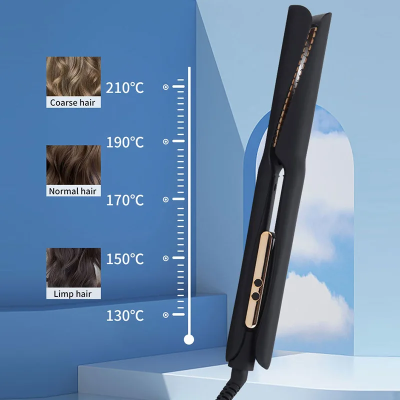 Professional hair straightener curling iron with led temperature display 5-speed adjustable straightener multifunction styler 2