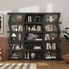 70.9" W 5-Tier Bookshelf Bookcase with 15 Storage Cubes, Modern Wooden Storage Display Shelf Rack for Living Room Home Office, 1