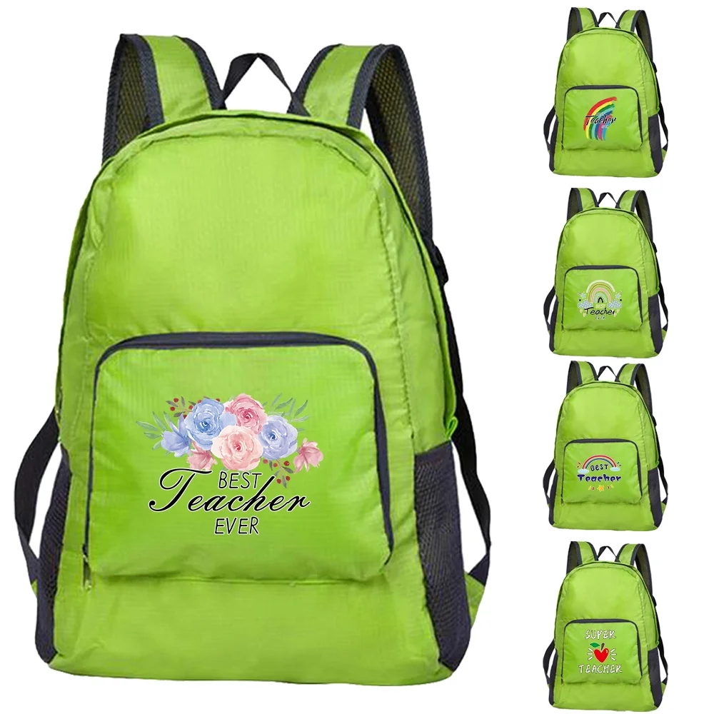 Outdoor Sports Folding Ultralight Backpack for Men Women Teacher Print Portable Sports Backpack Lightweight Travel Backpacks Bag