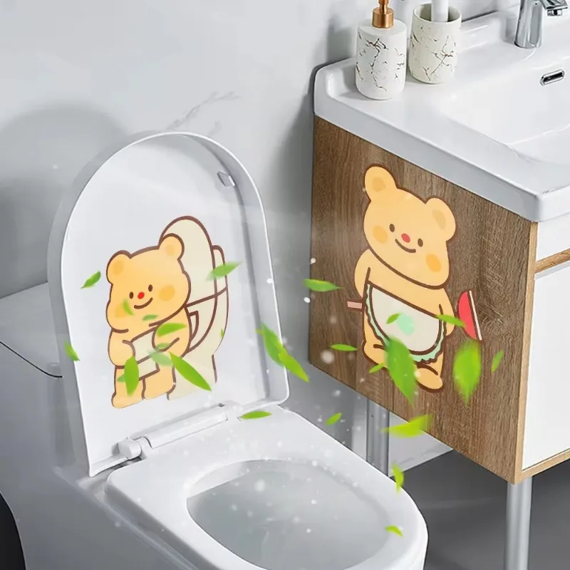 Toilet Deodorant Sticker Cartoon Animal Self-adhesive Fragrant Stickers for Bathroom Kitchen Toilet Wall Desk Fragrance Decals vinyl stickers toilet stickers toilet wall stickers toilet seat stickers