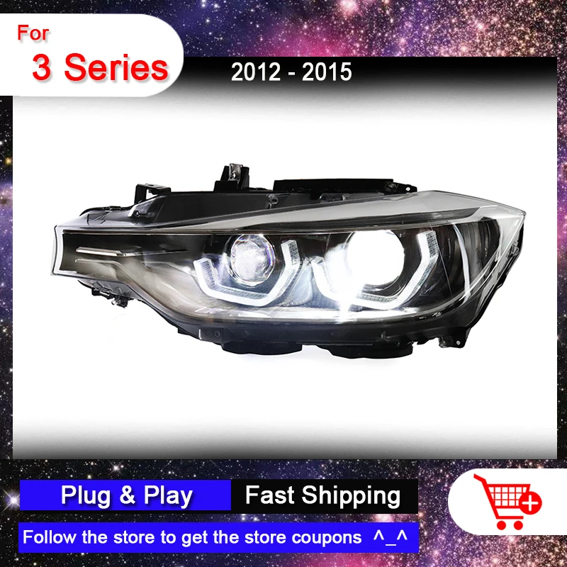 

Car Head Lamp for BMW 3 Series 2012-2015 320 328 335 Headlights Angel Eye LED DRL Turn Signal Light Auto Assembly