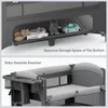 4 in 1 Baby Bassinet, Pack and Play, Bedside Crib Sleeper, Diaper Changer - Comes with Mattress, Mosquito Net，Bottom Storage 5