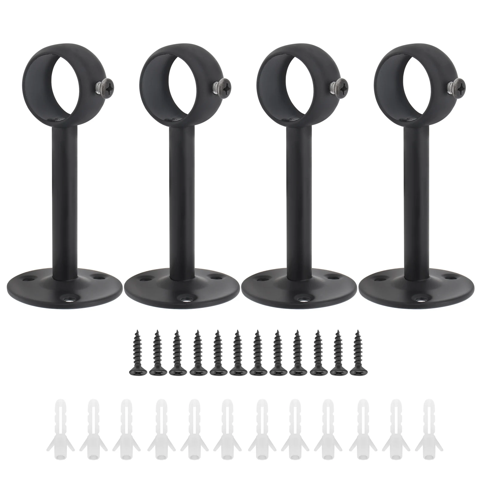 Heavy Duty Three Holes Stainless Steel Curtain Rod Bracket for 1 Inch Drape Pole 4pcs curtain rod
