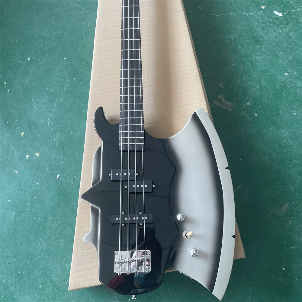 

Xort GENE SIMMONS AXE Signature Guitar Black 4 Strings Electric Bass Guitar Precision Bass Neck Pickup, Chrome Bguitars guitarra
