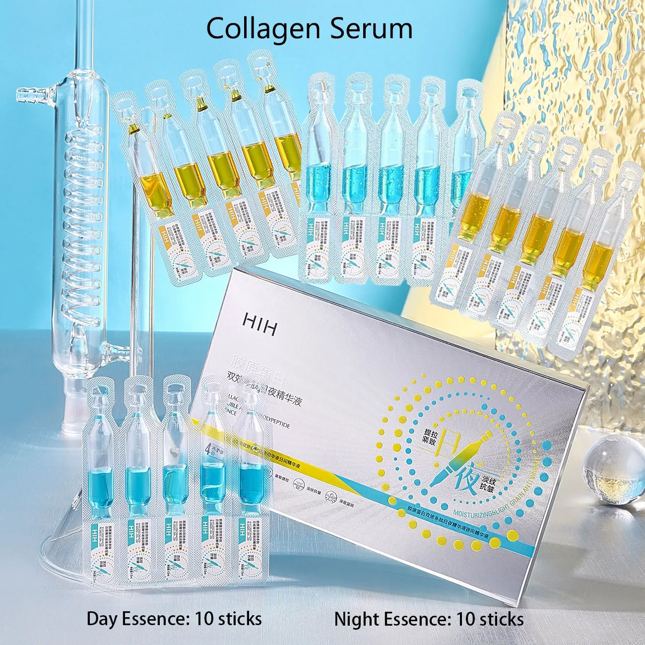 Day Night Essence Collagen Double-Effect Peptide Moisturizing Light Line Beauty Makeup Skin Care Beauty Health Management